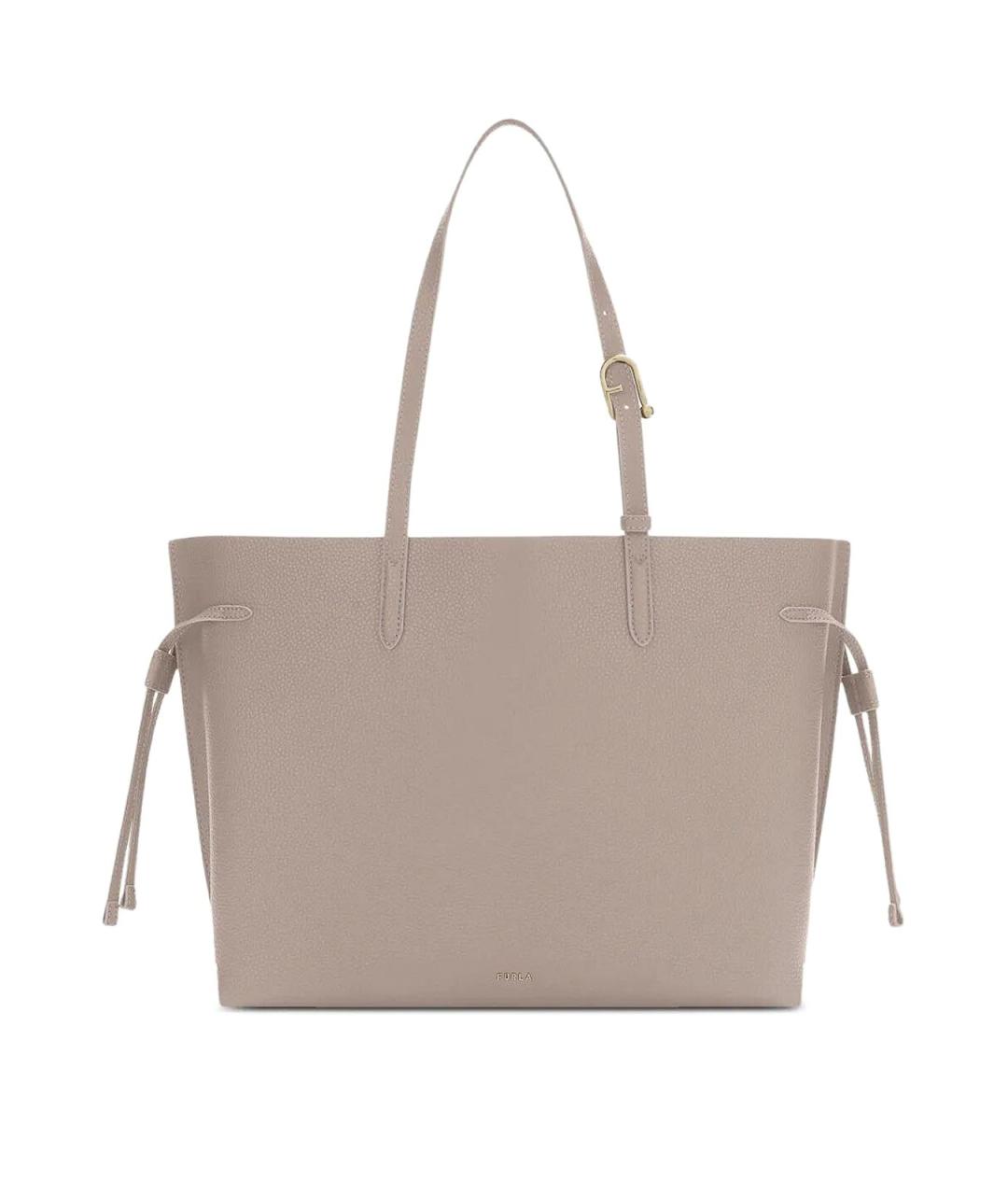 FURLA Серая кожаная сумка тоут, фото 1