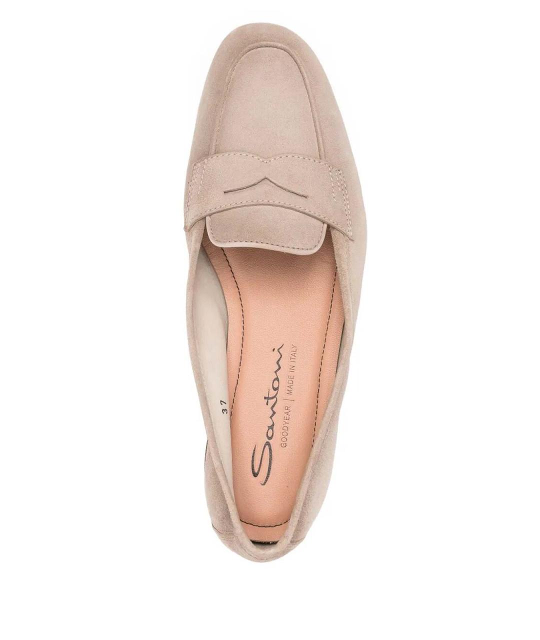 SANTONI Розовые кожаные лоферы, фото 4