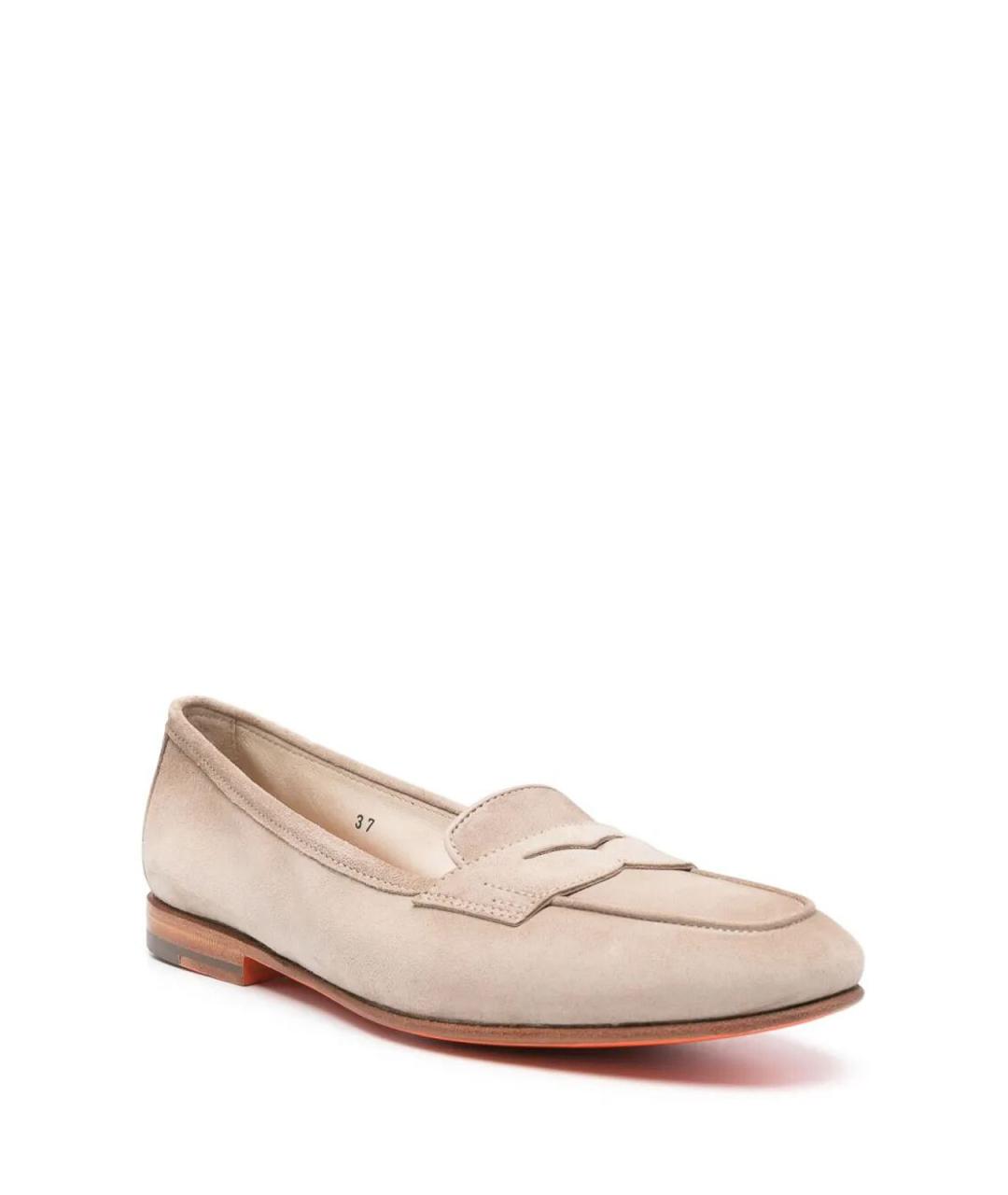 SANTONI Розовые кожаные лоферы, фото 3