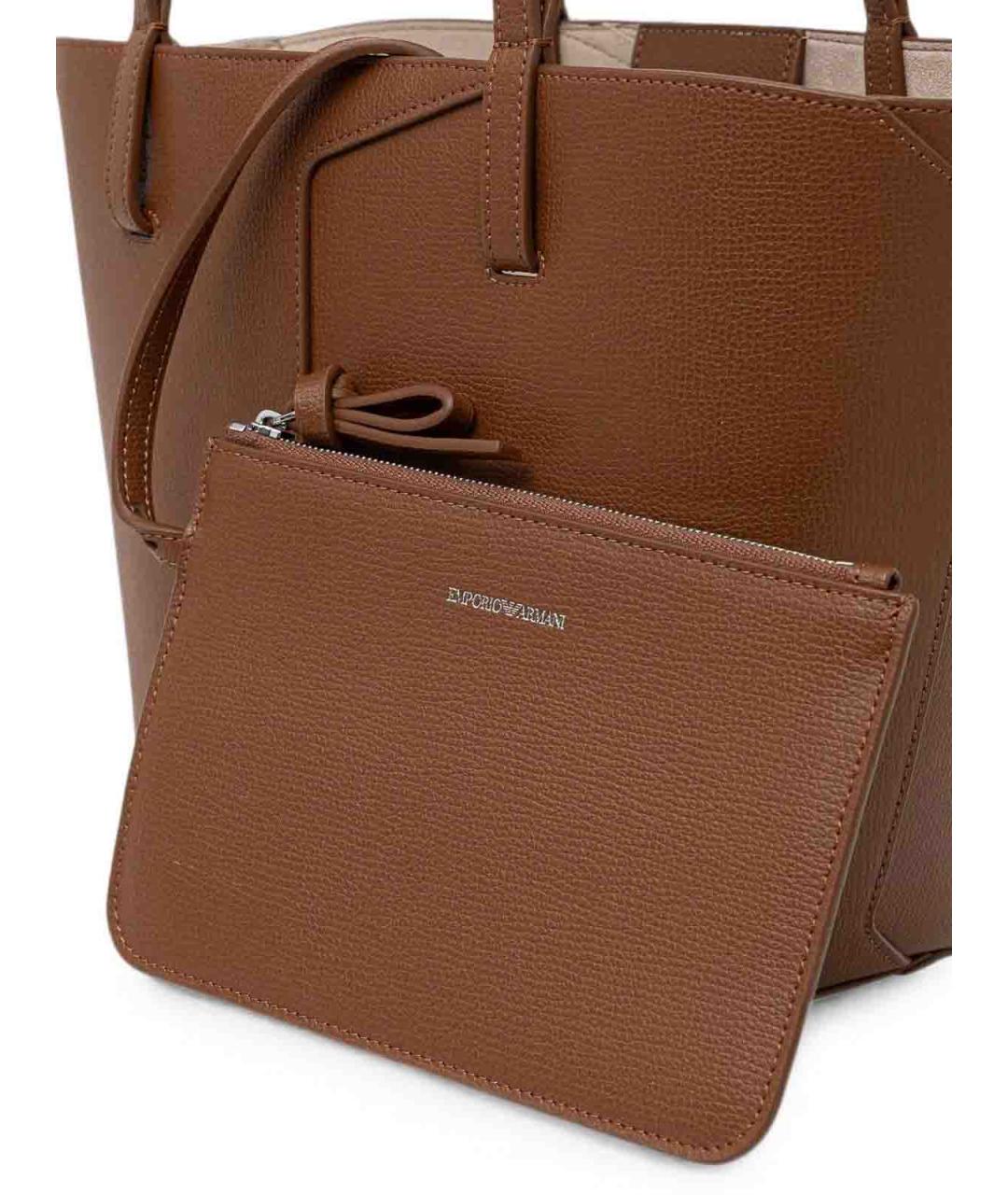 EMPORIO ARMANI Коричневая сумка тоут, фото 3