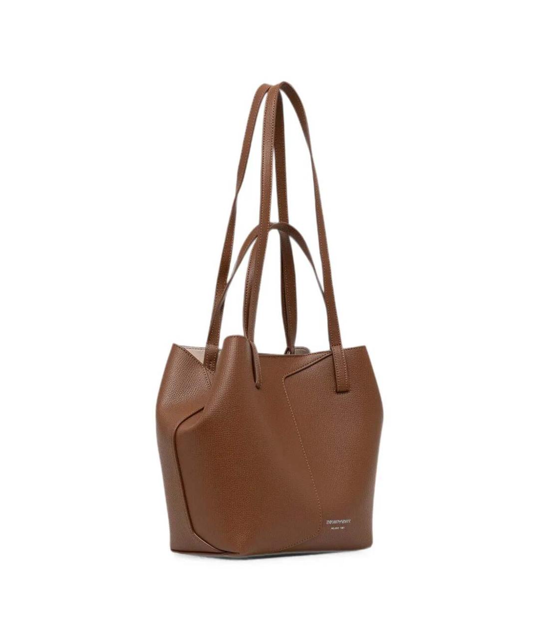 EMPORIO ARMANI Коричневая сумка тоут, фото 2