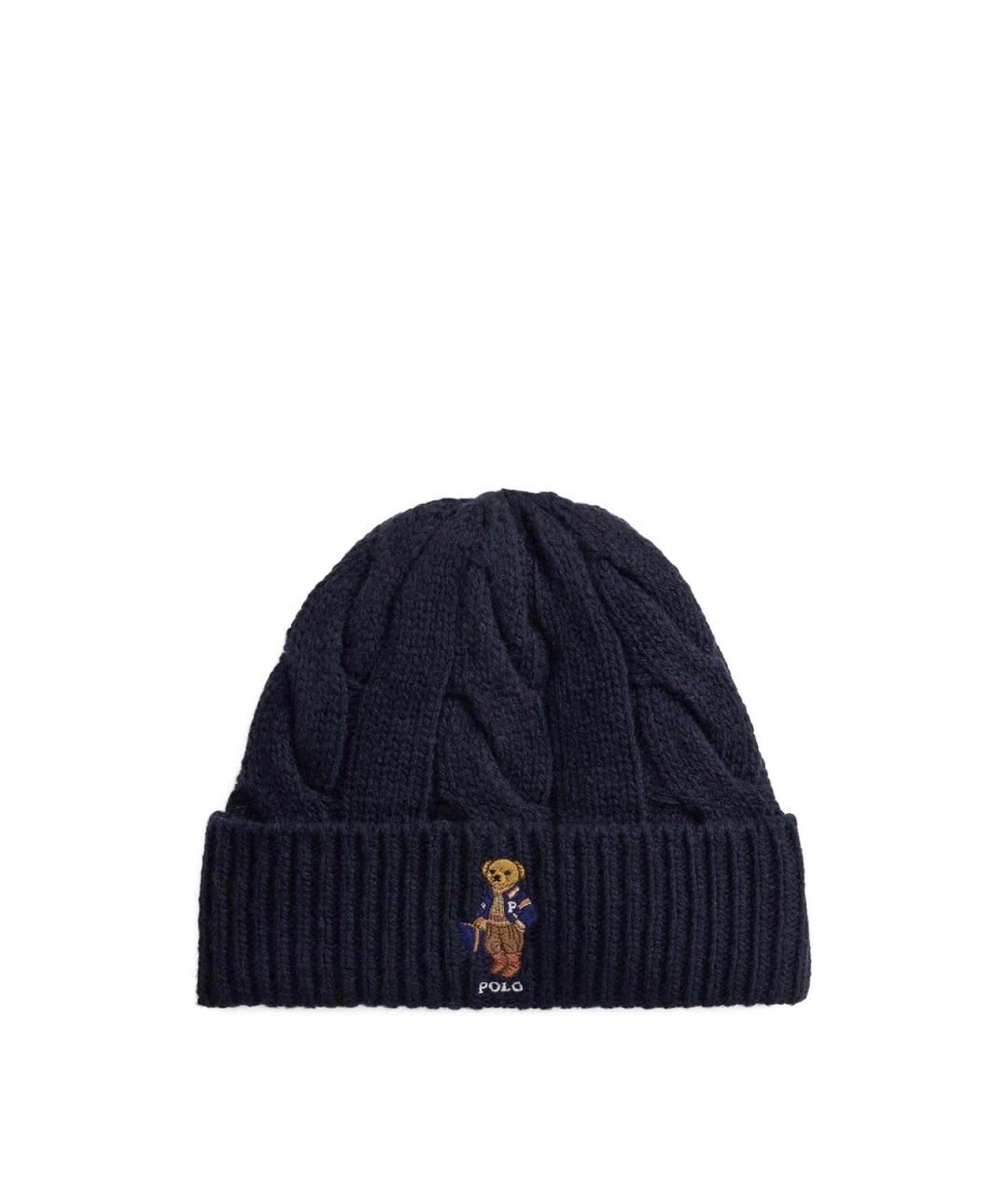 POLO RALPH LAUREN Темно-синяя шерстяная шапка, фото 1