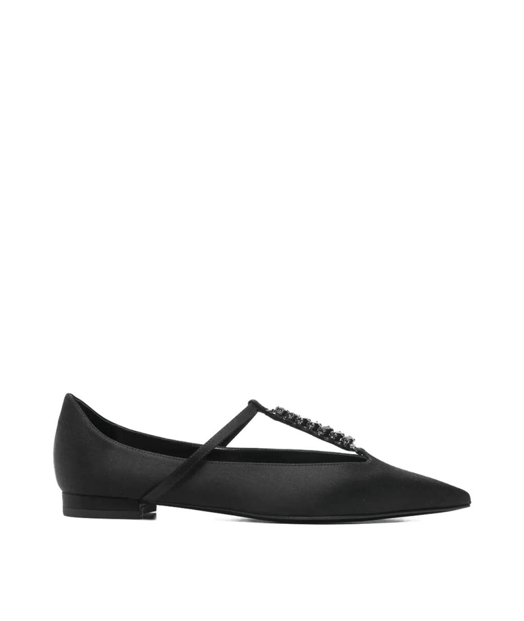 EMPORIO ARMANI Черные текстильные балетки, фото 1