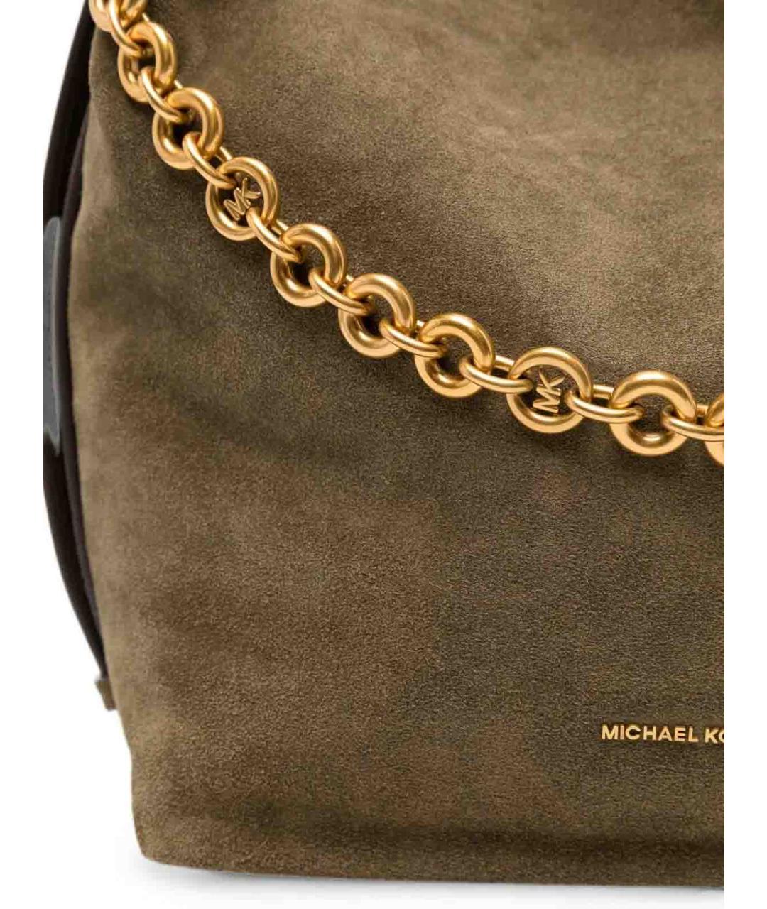MICHAEL KORS Зеленая кожаная сумка через плечо, фото 3