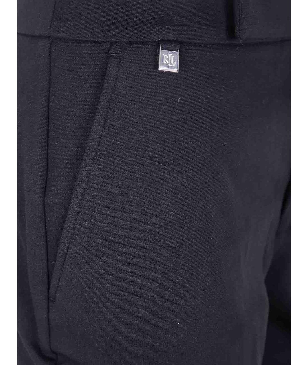 RALPH LAUREN Черные вискозные прямые брюки, фото 3