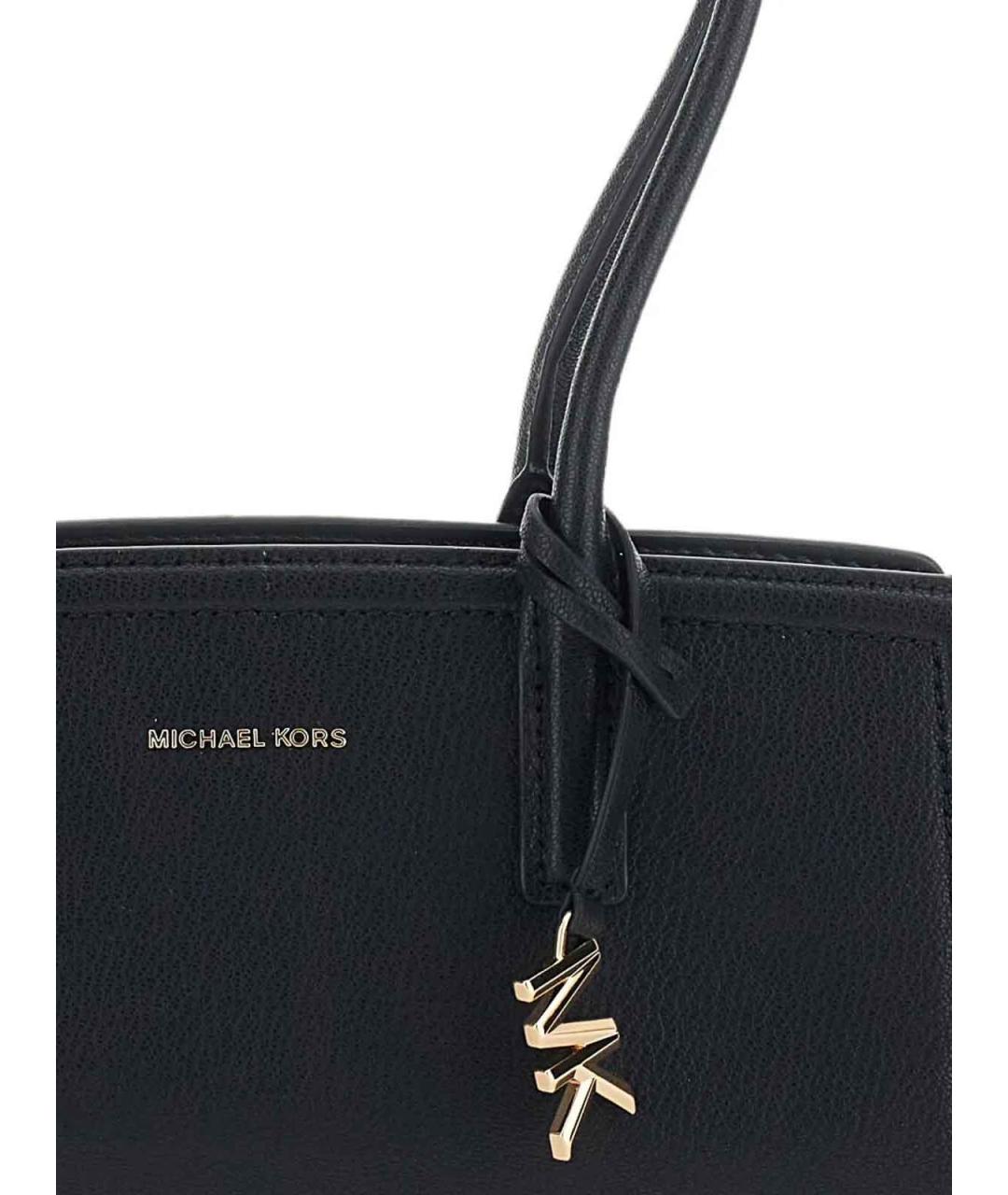 MICHAEL KORS Черная кожаная сумка тоут, фото 3