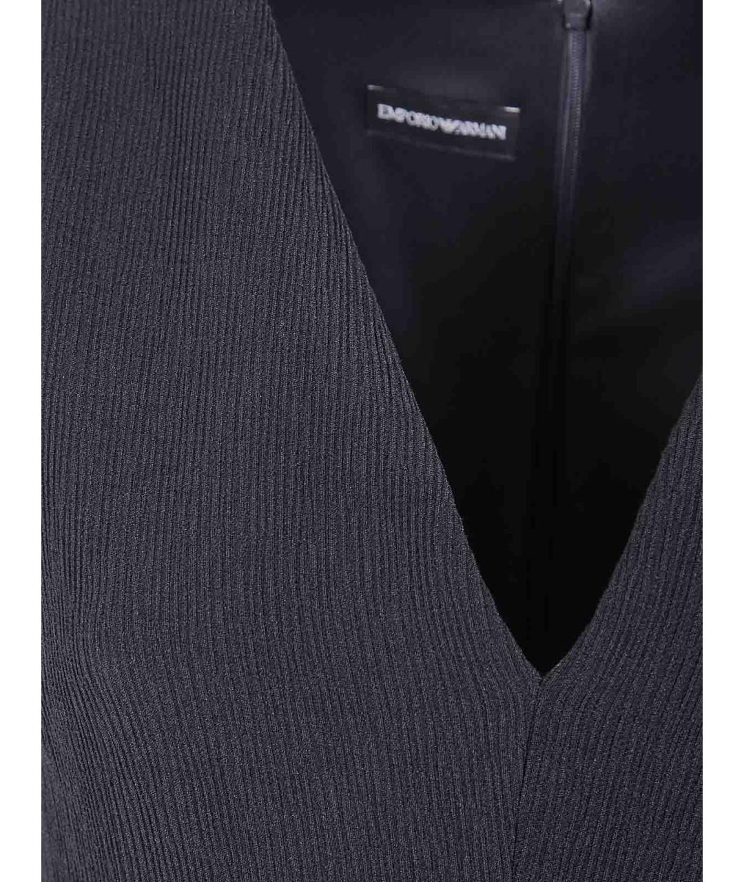 EMPORIO ARMANI Черное полиэстеровое платье, фото 3