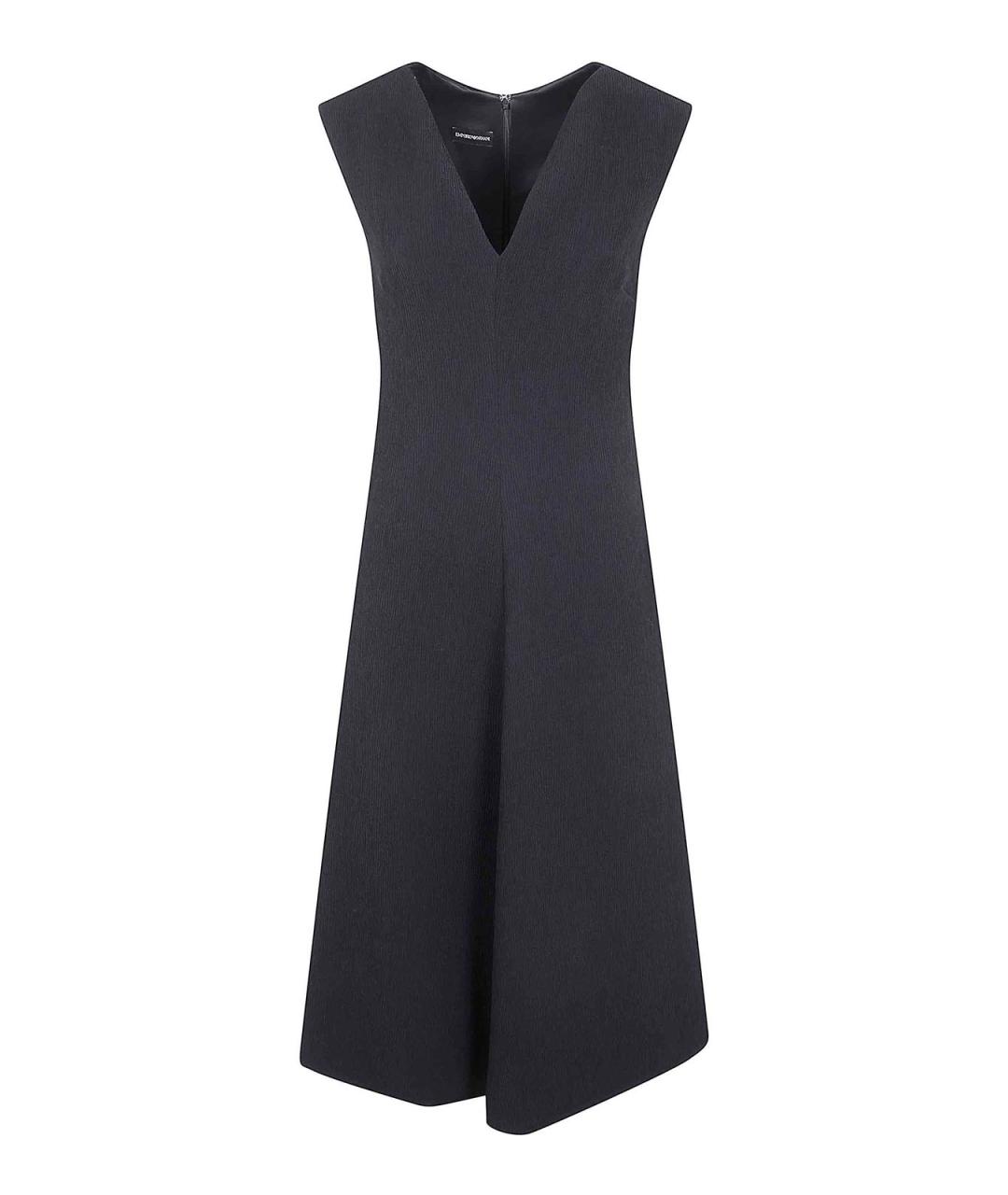 EMPORIO ARMANI Черное полиэстеровое платье, фото 1