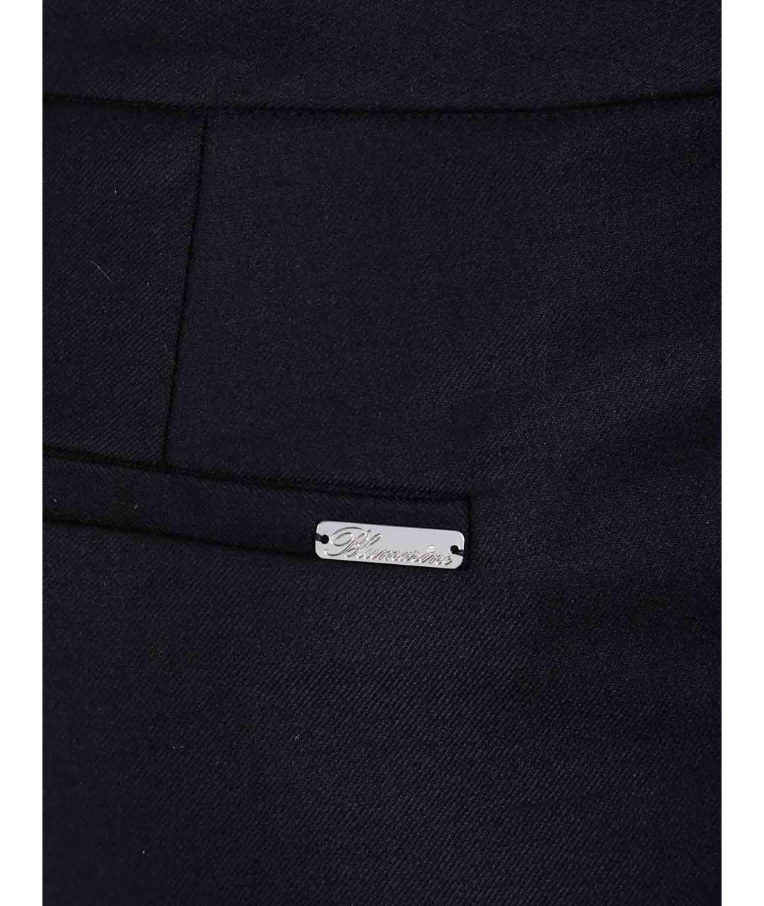 BLUMARINE Черные хлопко-полиэстеровые прямые джинсы, фото 3