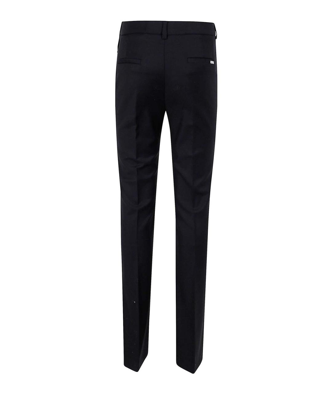 BLUMARINE Черные хлопко-полиэстеровые прямые джинсы, фото 2