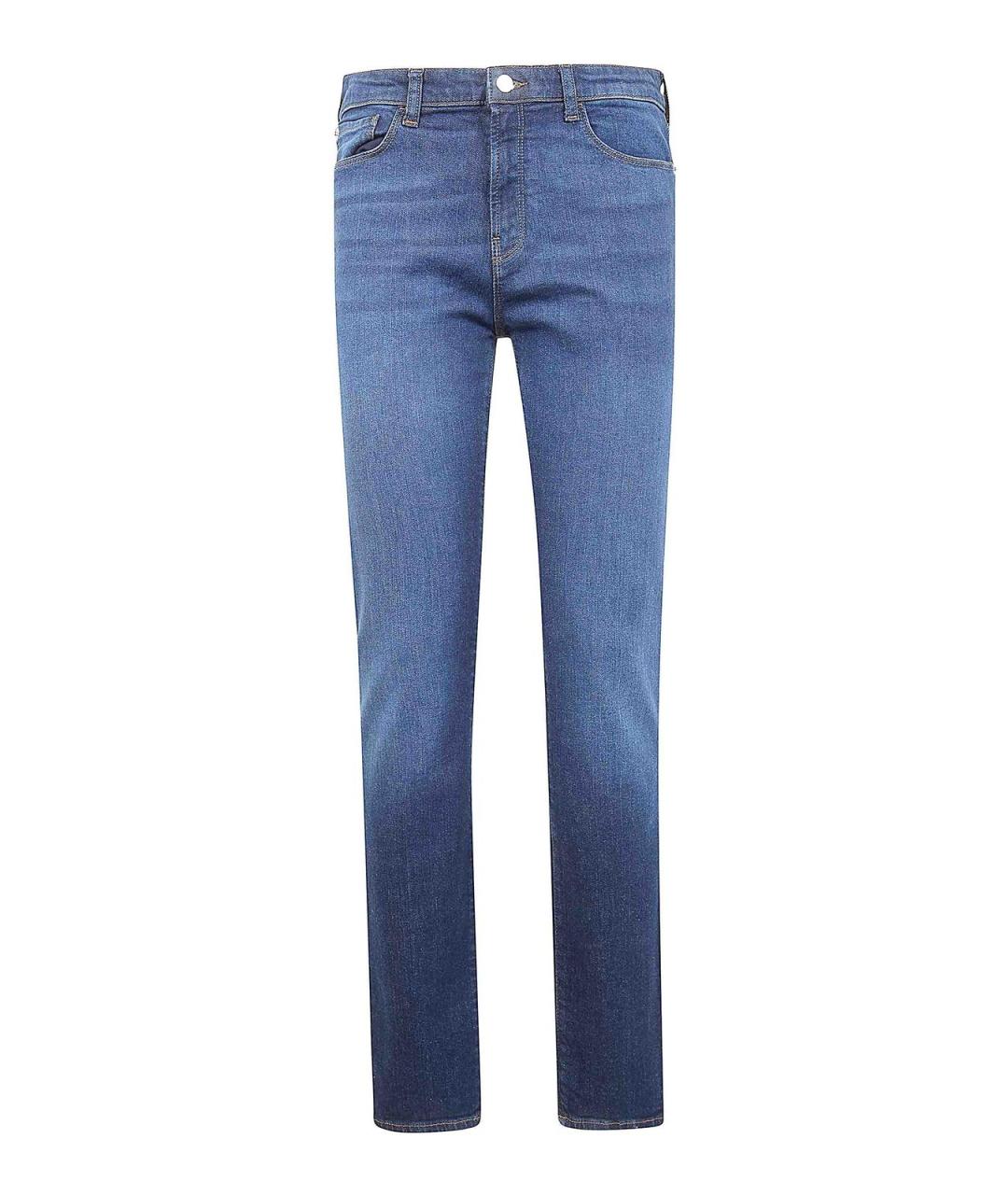 EMPORIO ARMANI Синие хлопковые прямые джинсы, фото 1