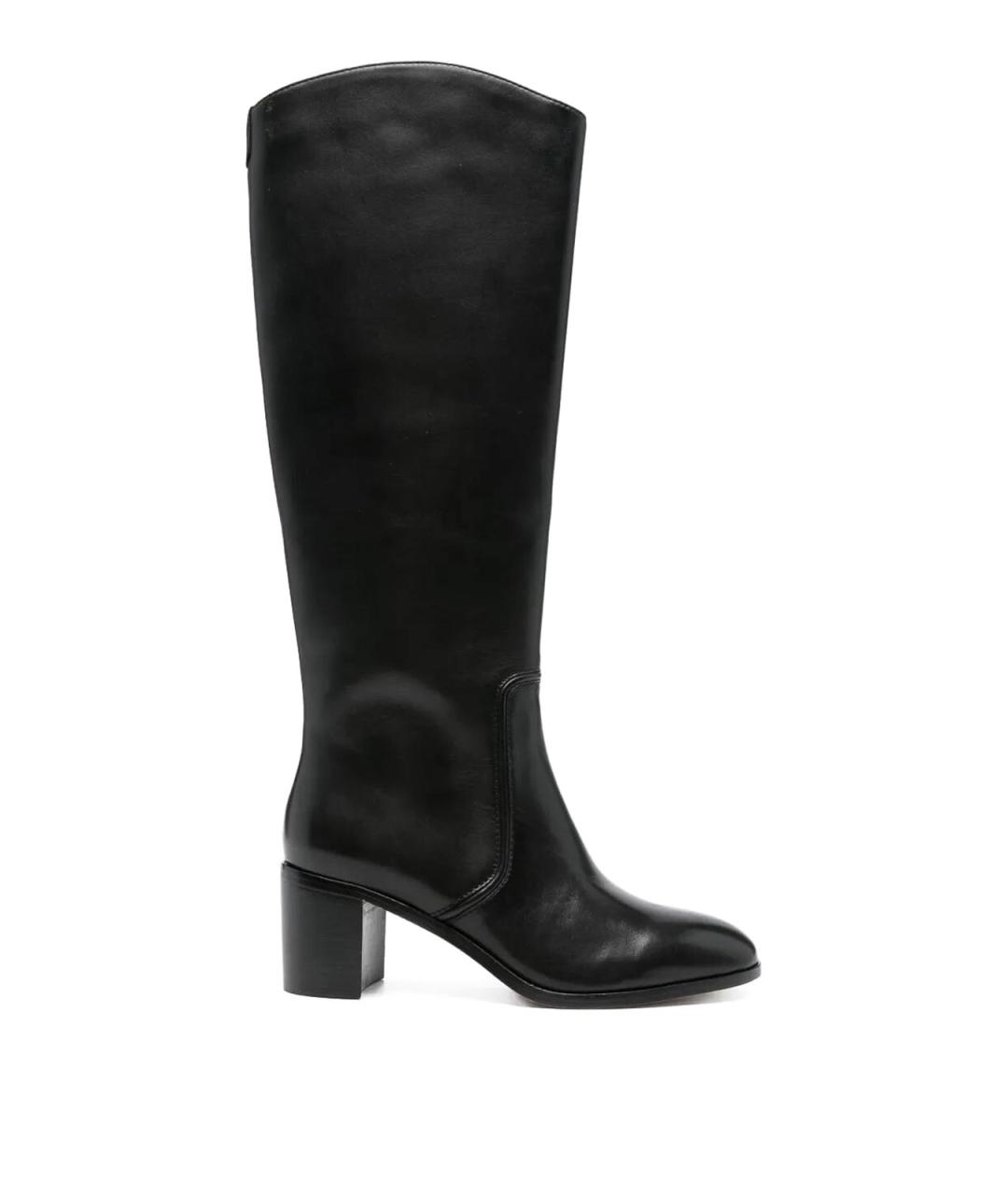 RALPH LAUREN Черные кожаные сапоги, фото 1
