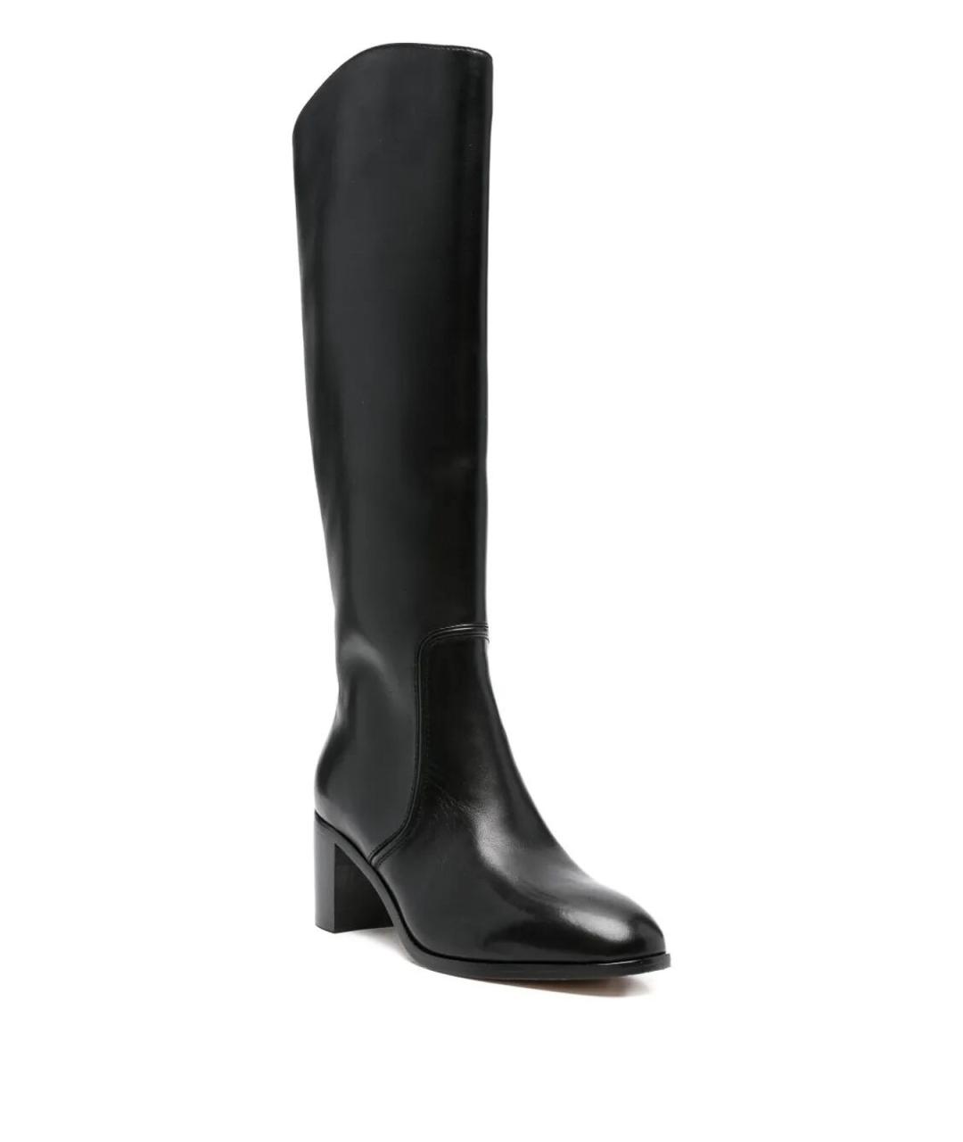 RALPH LAUREN Черные кожаные сапоги, фото 3