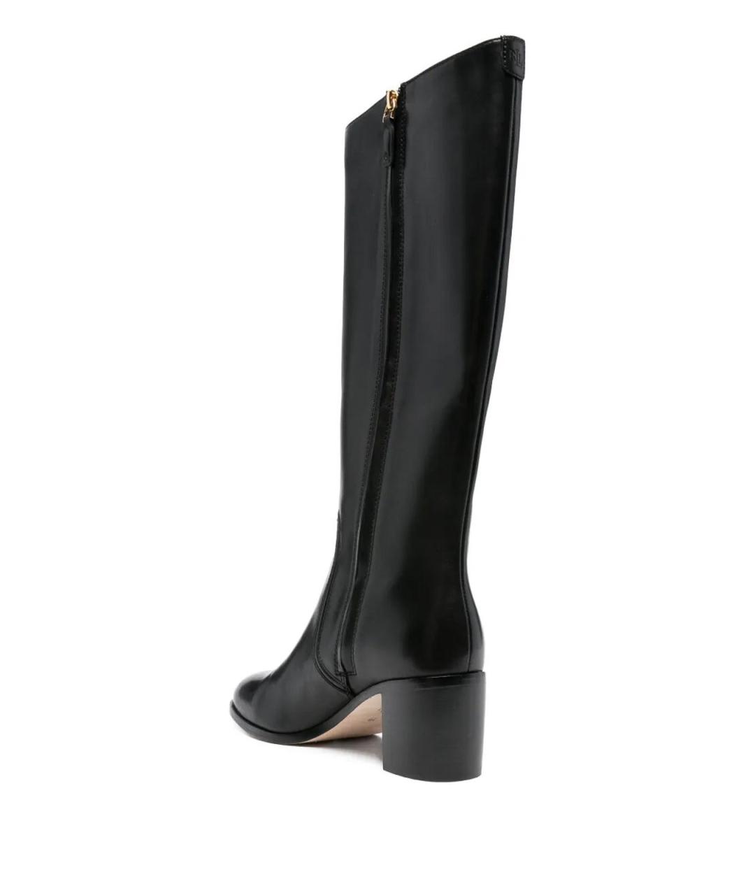 RALPH LAUREN Черные кожаные сапоги, фото 4