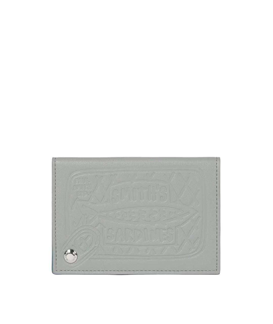 PAUL SMITH Серый кожаный кошелек, фото 1