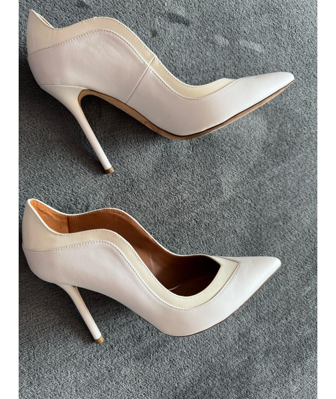 MALONE SOULIERS Белые кожаные туфли, фото 7