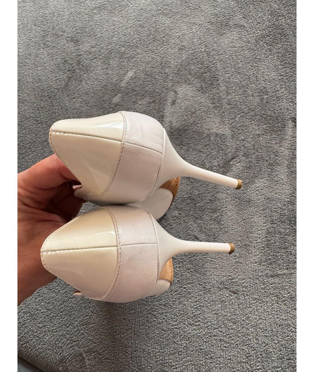 MALONE SOULIERS Белые кожаные туфли, фото 8