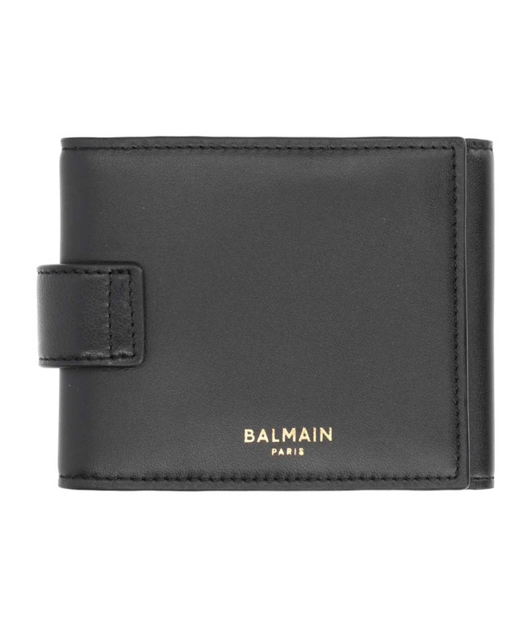 BALMAIN Черный кожаный кошелек, фото 2