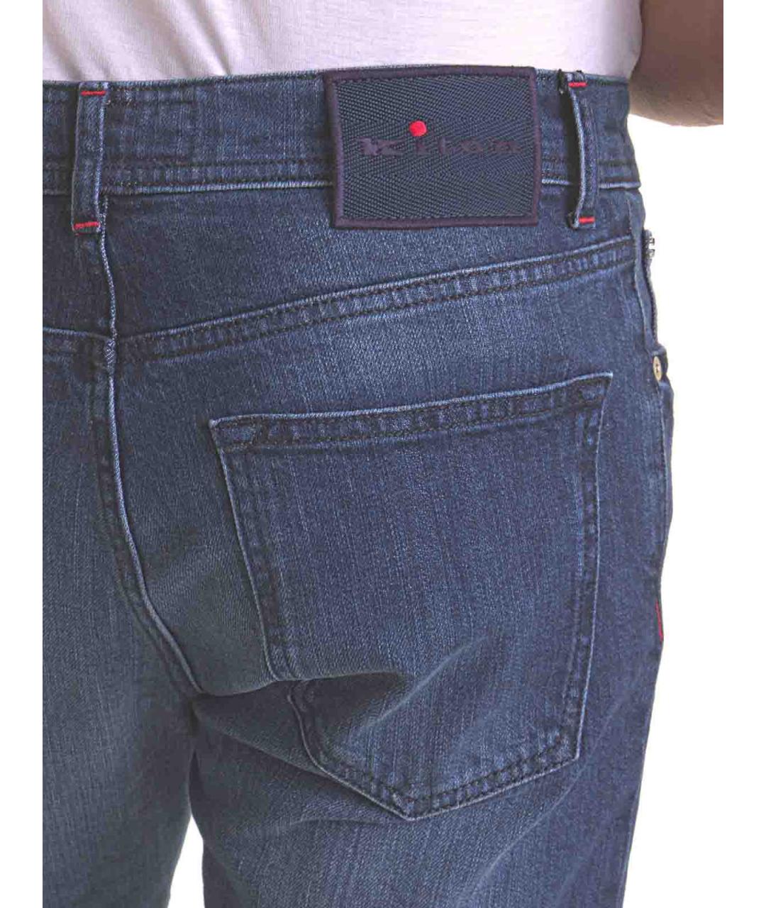 KITON Синие хлопко-эластановые джинсы скинни, фото 5