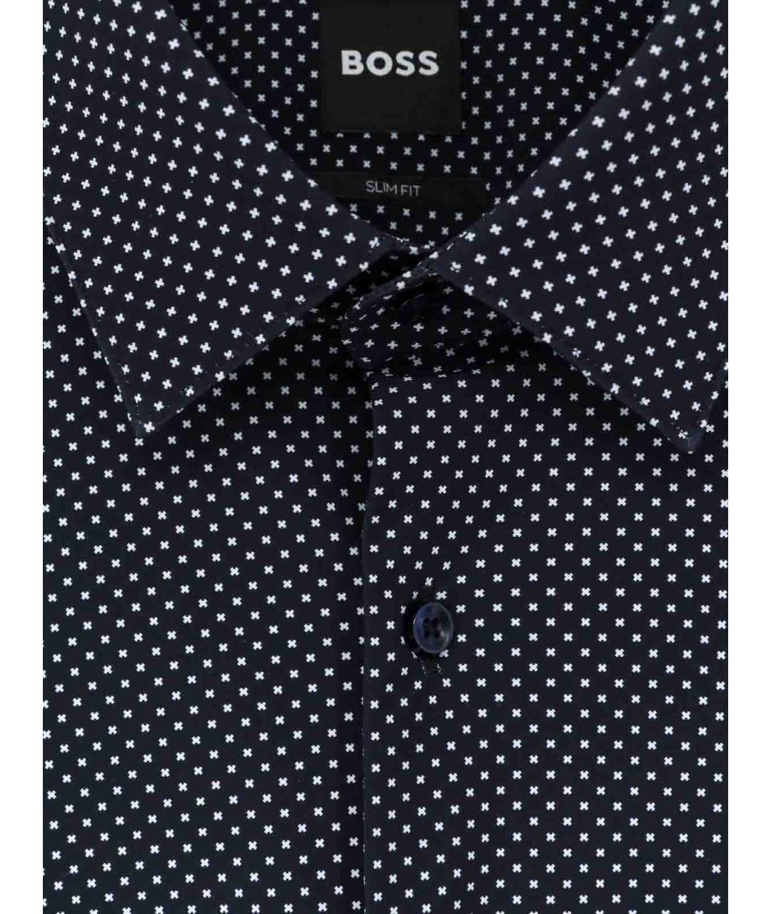 HUGO BOSS Синяя хлопковая кэжуал рубашка, фото 3