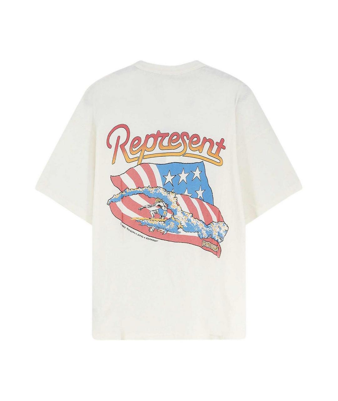 REPRESENT Белая хлопковая футболка, фото 2