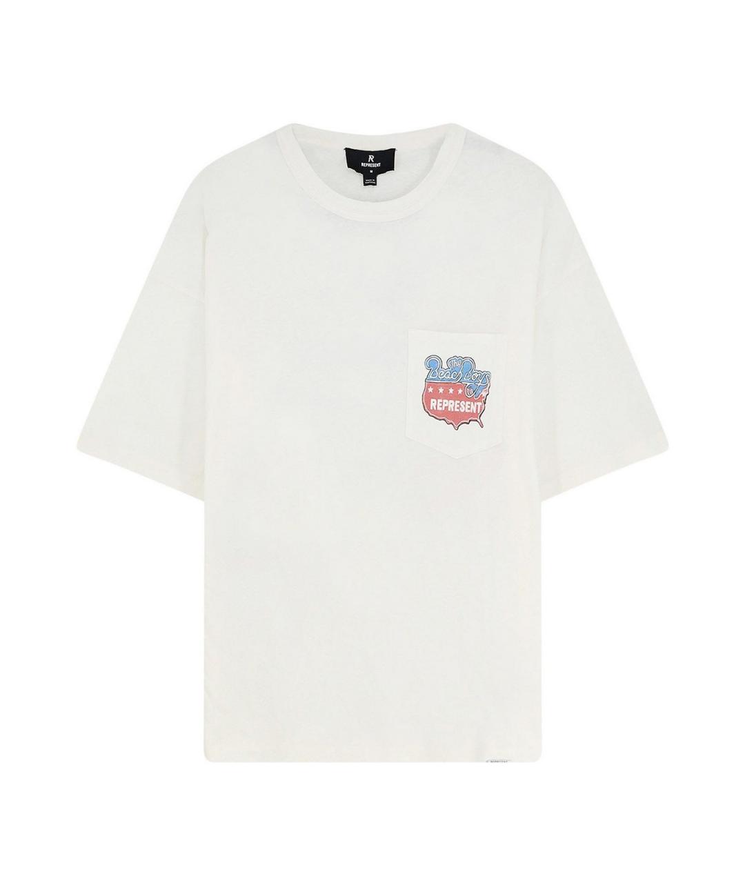 REPRESENT Белая хлопковая футболка, фото 1