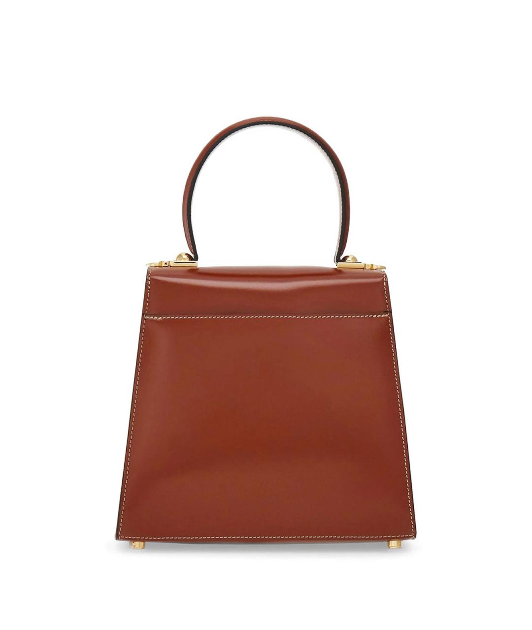 FERRAGAMO Коричневая кожаная сумка с короткими ручками, фото 4