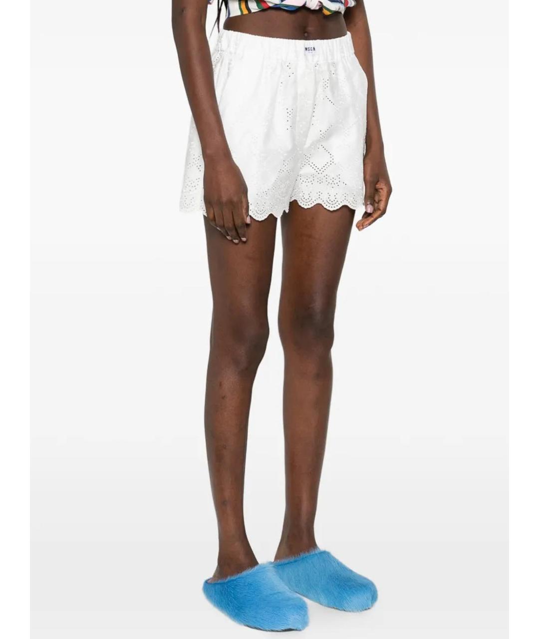 MSGM Белые хлопковые шорты, фото 3