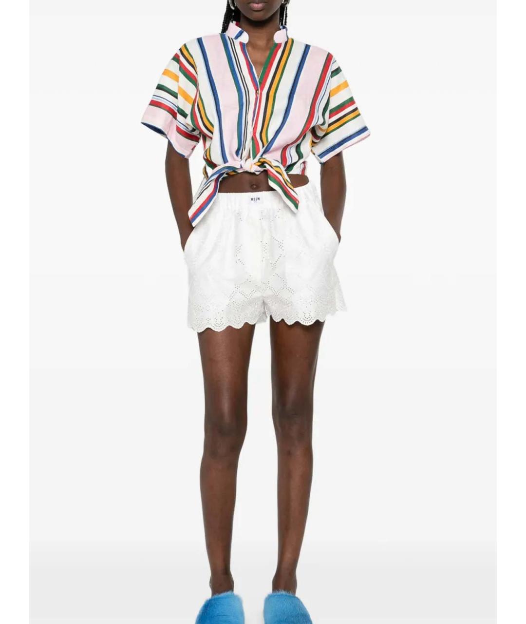 MSGM Белые хлопковые шорты, фото 2