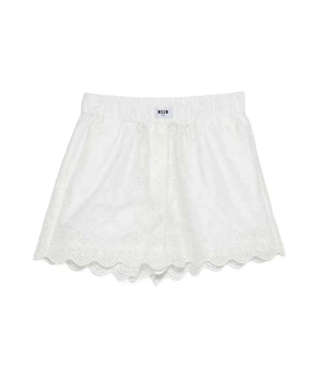 MSGM Белые хлопковые шорты, фото 1