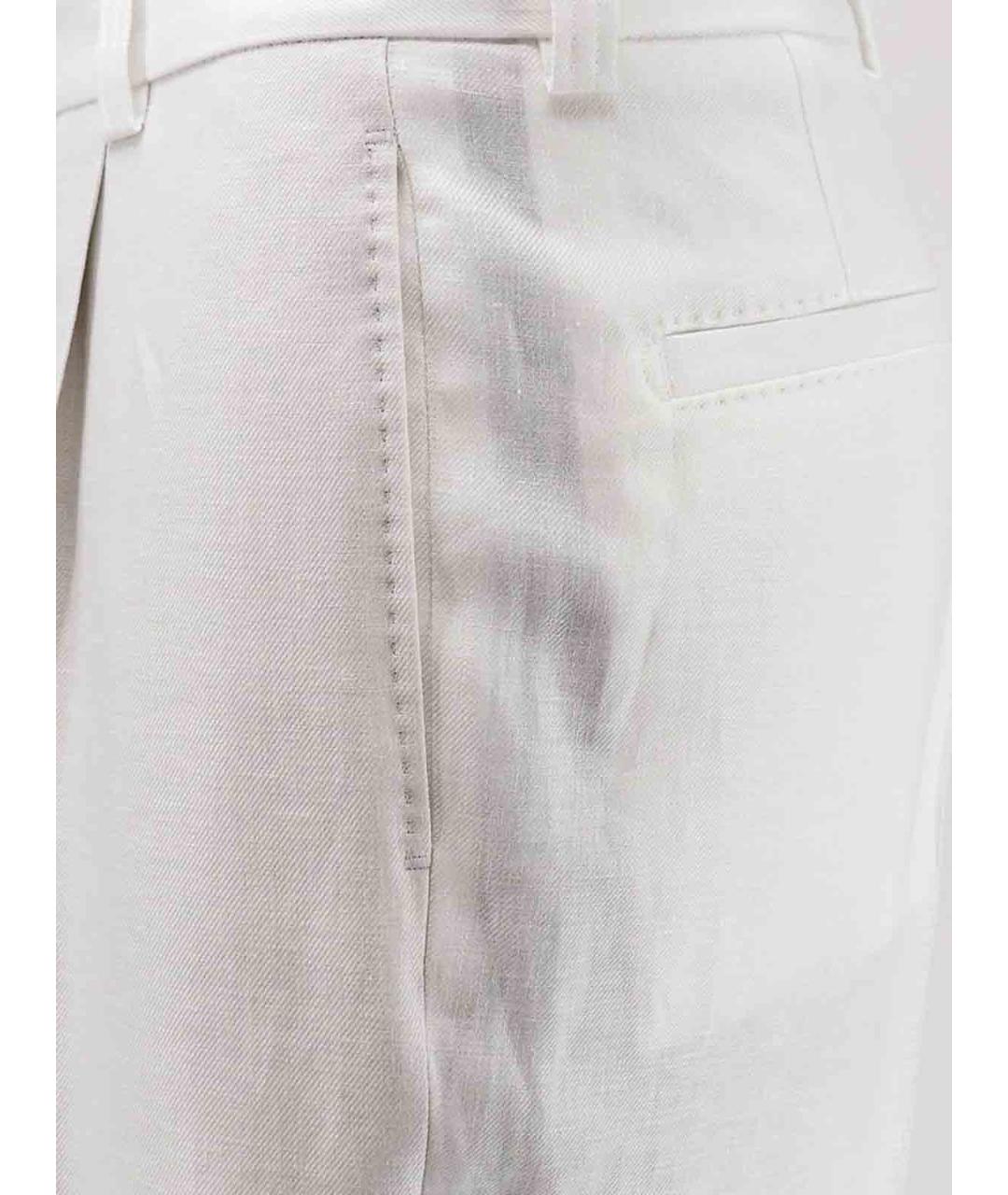 HUGO BOSS Белые льняные повседневные брюки, фото 3