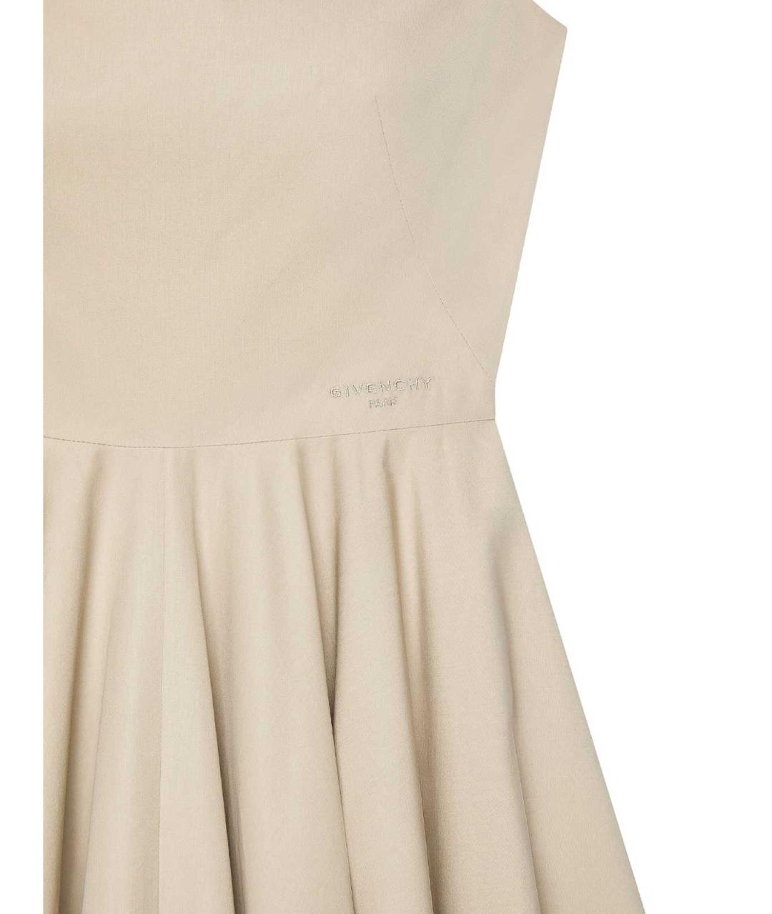 GIVENCHY Бежевое хлопковое коктейльное платье, фото 3