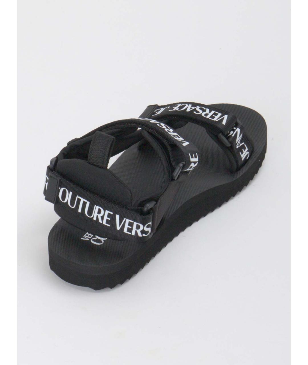VERSACE JEANS COUTURE Черные текстильные сандалии, фото 4