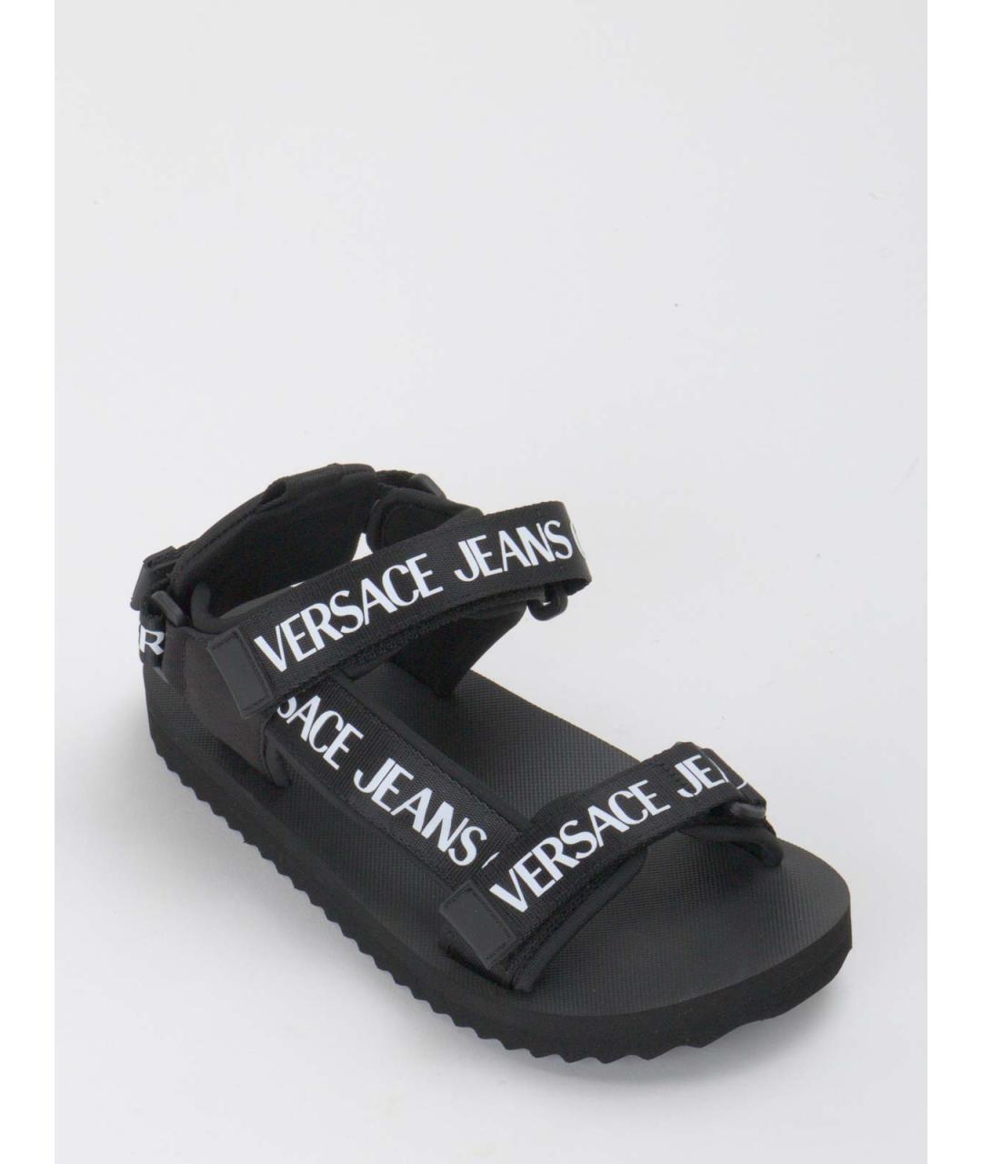 VERSACE JEANS COUTURE Черные текстильные сандалии, фото 3