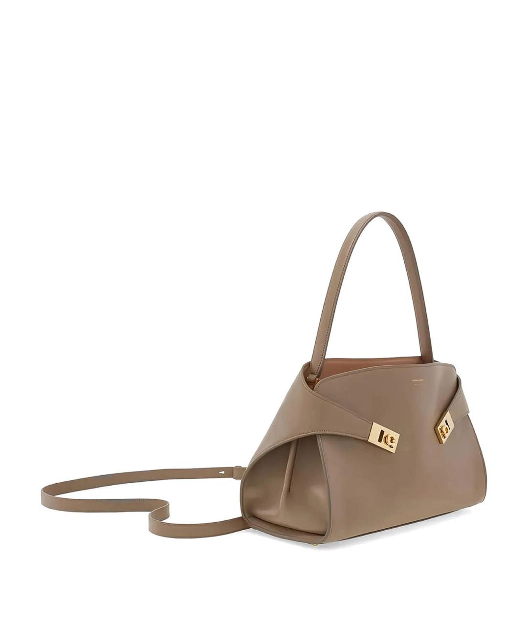 FERRAGAMO Бежевая кожаная сумка тоут, фото 2