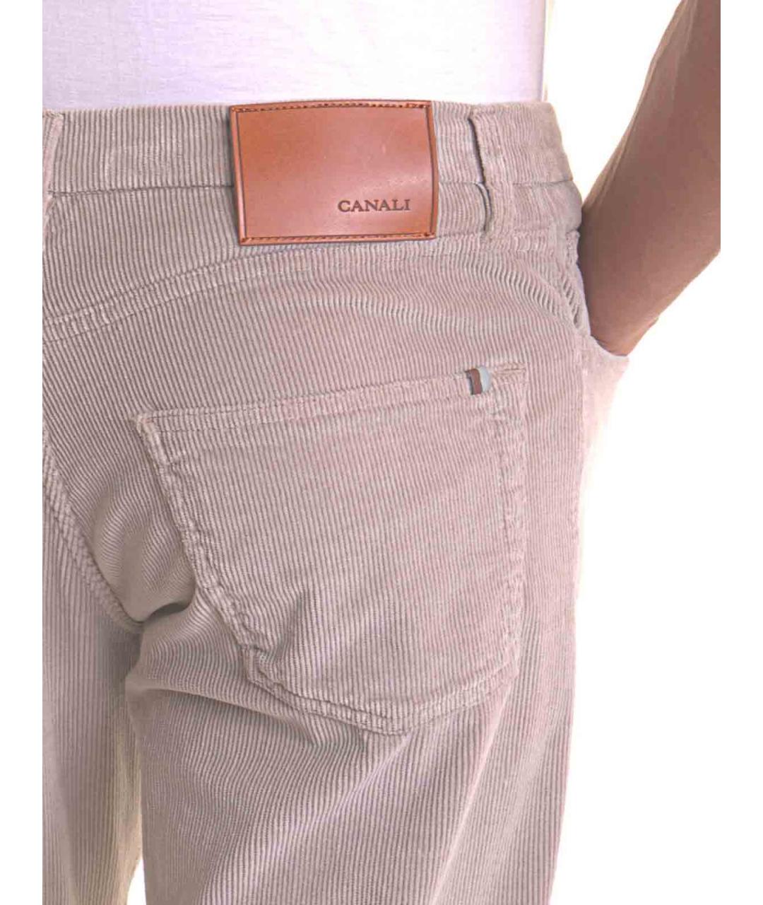 CANALI Бежевые хлопковые повседневные брюки, фото 5