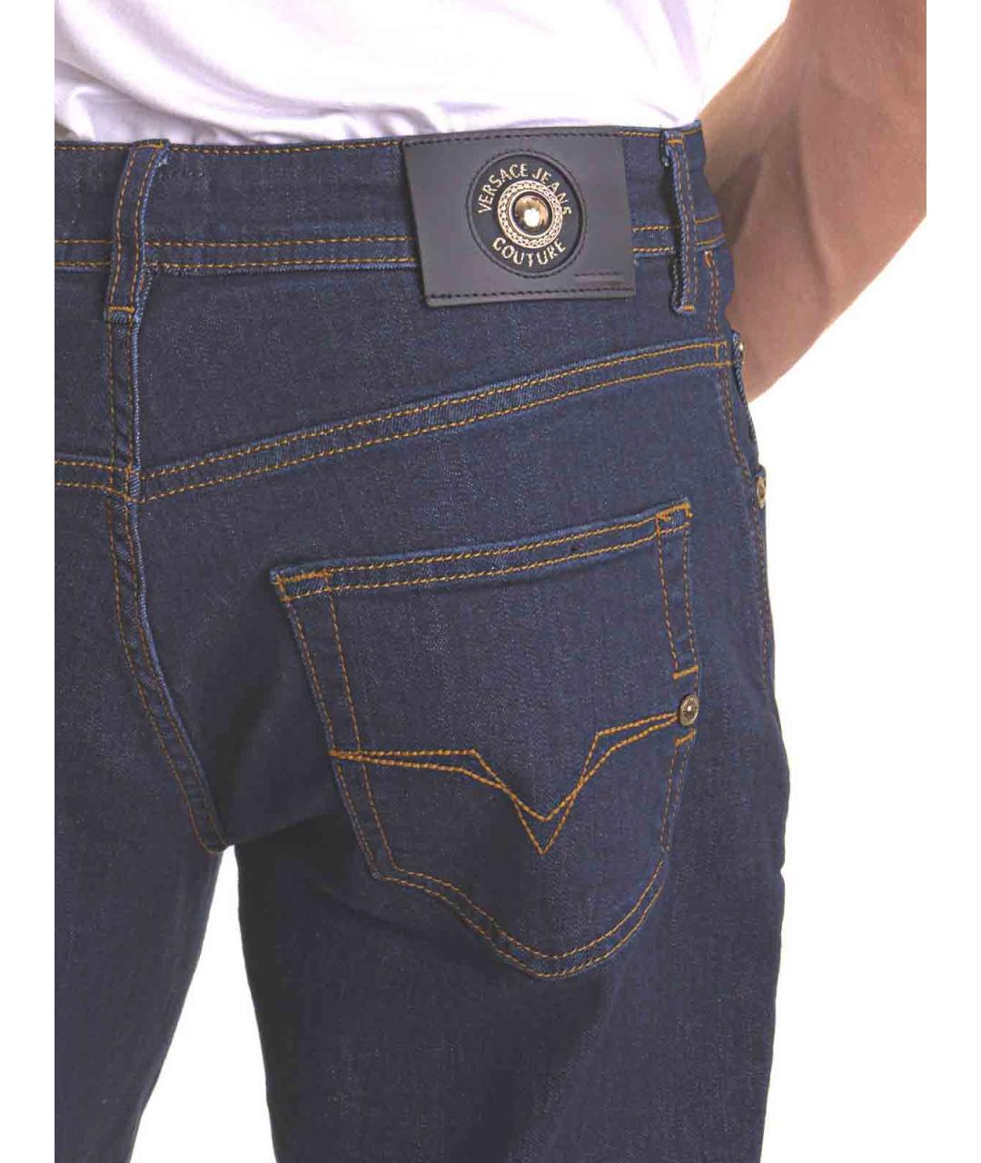 VERSACE JEANS COUTURE Синие хлопковые прямые джинсы, фото 5