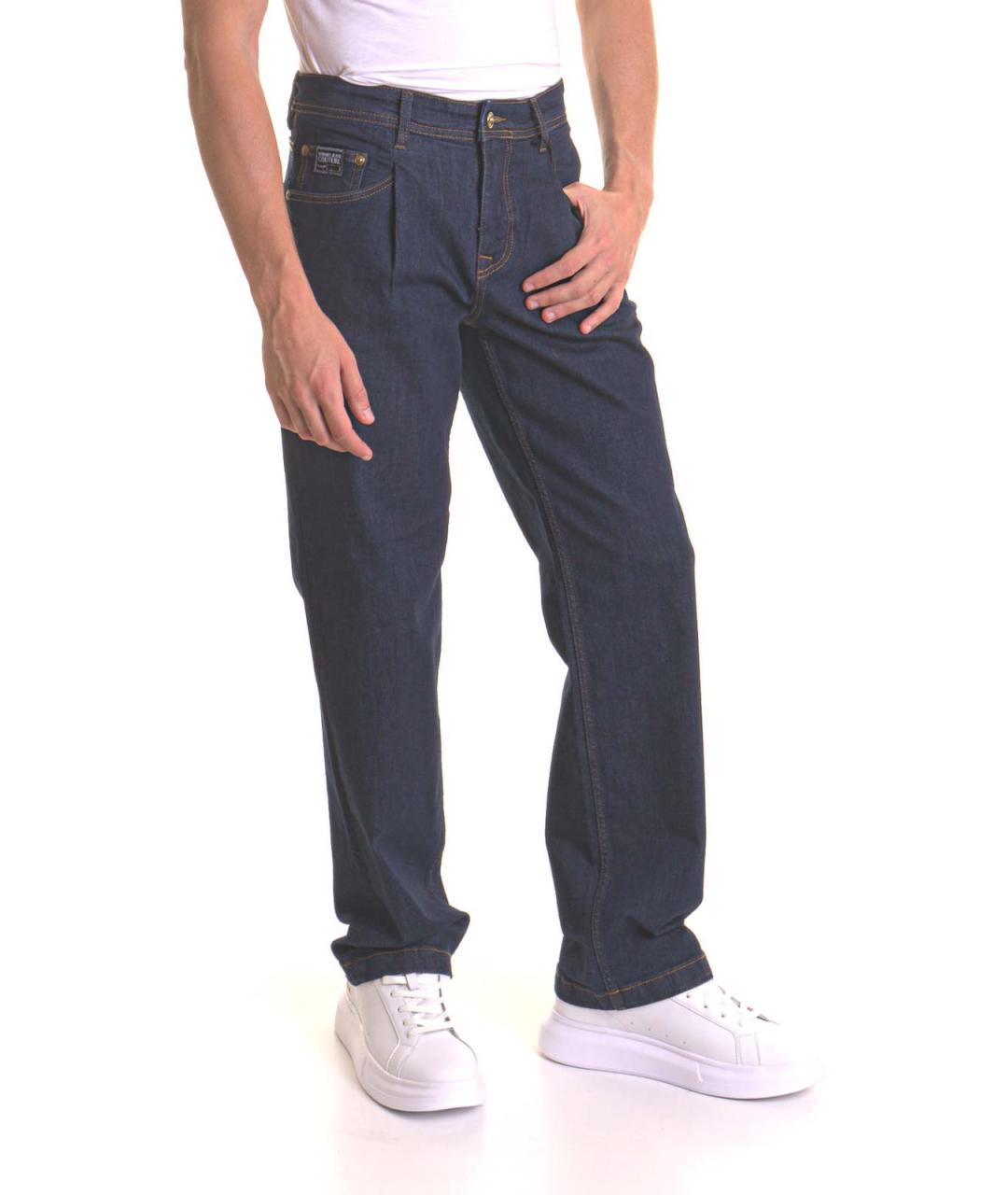 VERSACE JEANS COUTURE Синие хлопковые прямые джинсы, фото 2