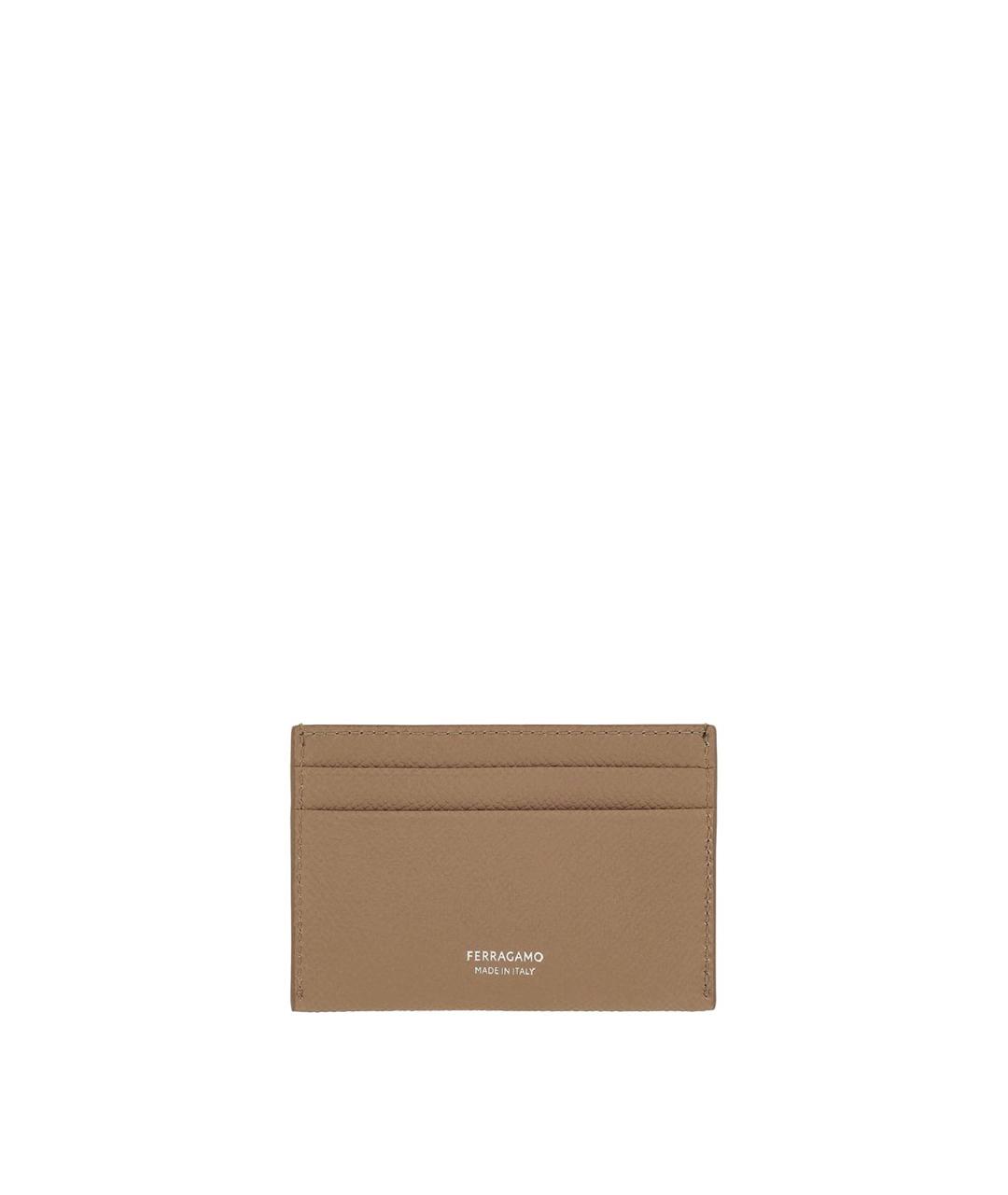FERRAGAMO Коричневый кожаный кардхолдер, фото 2
