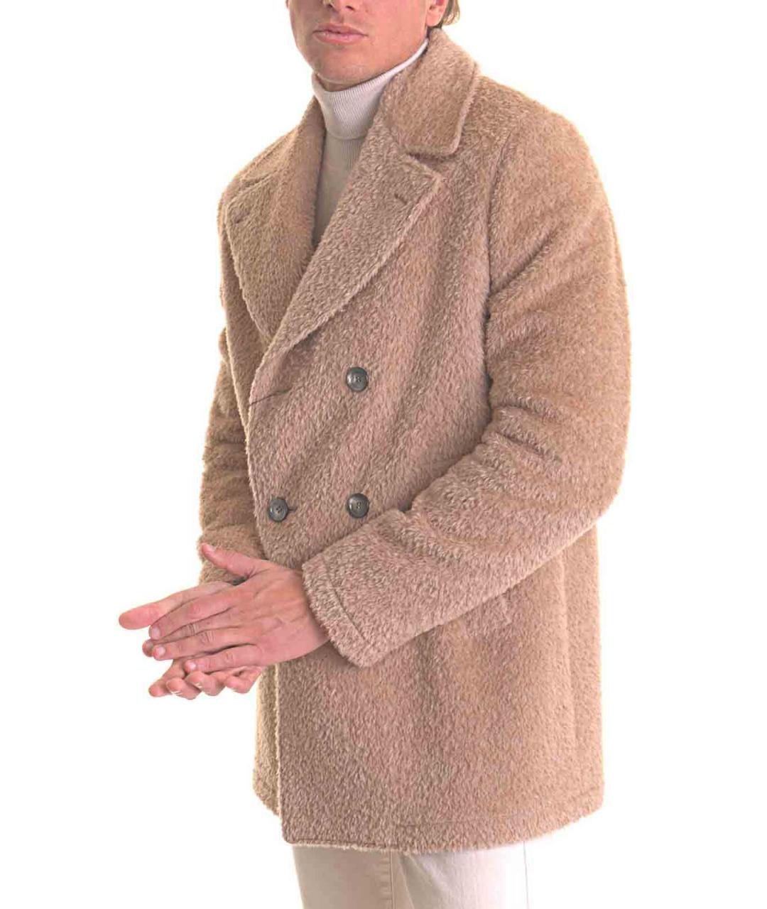 CANALI Бежевое вискозное пальто, фото 5