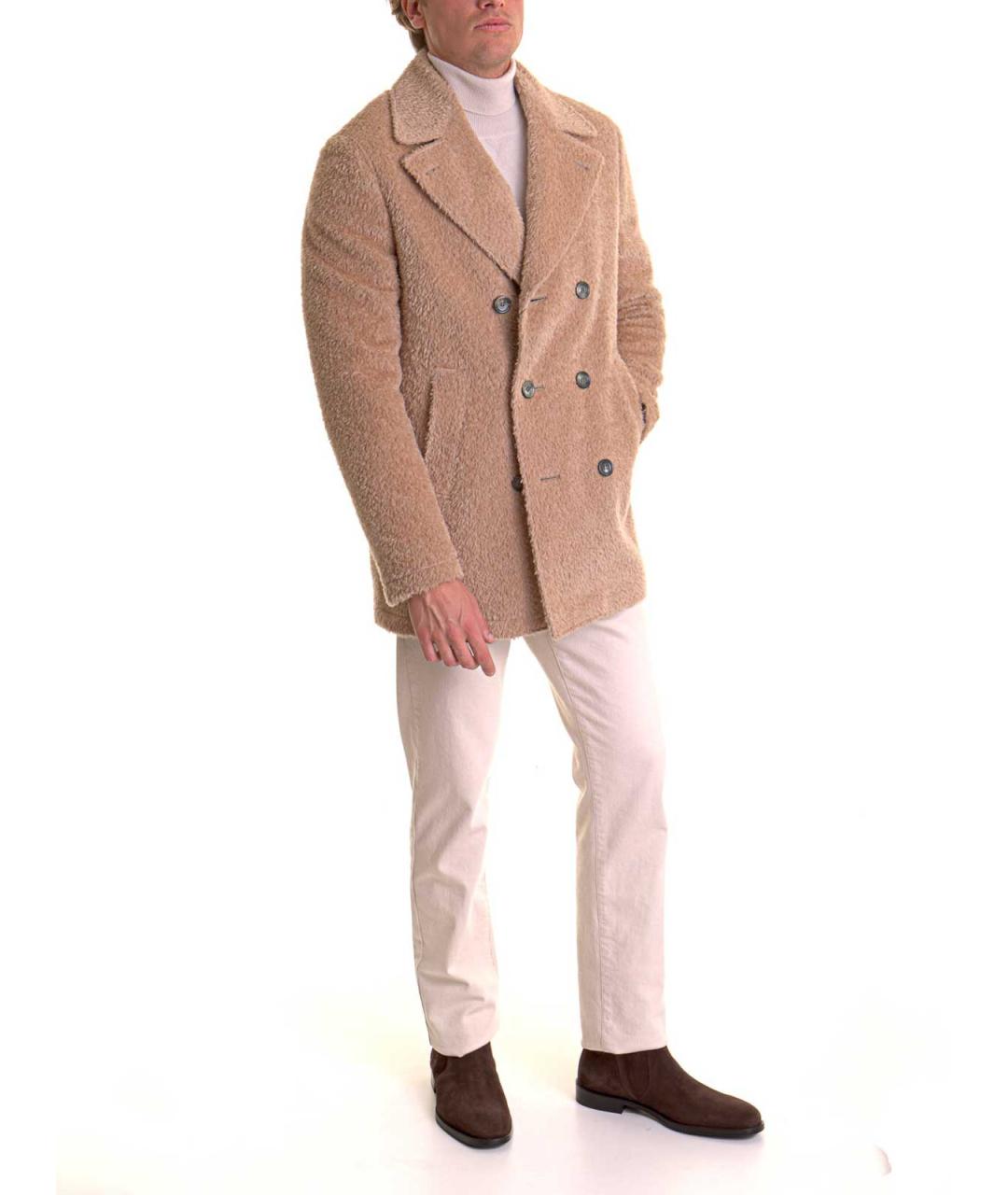 CANALI Бежевое вискозное пальто, фото 2