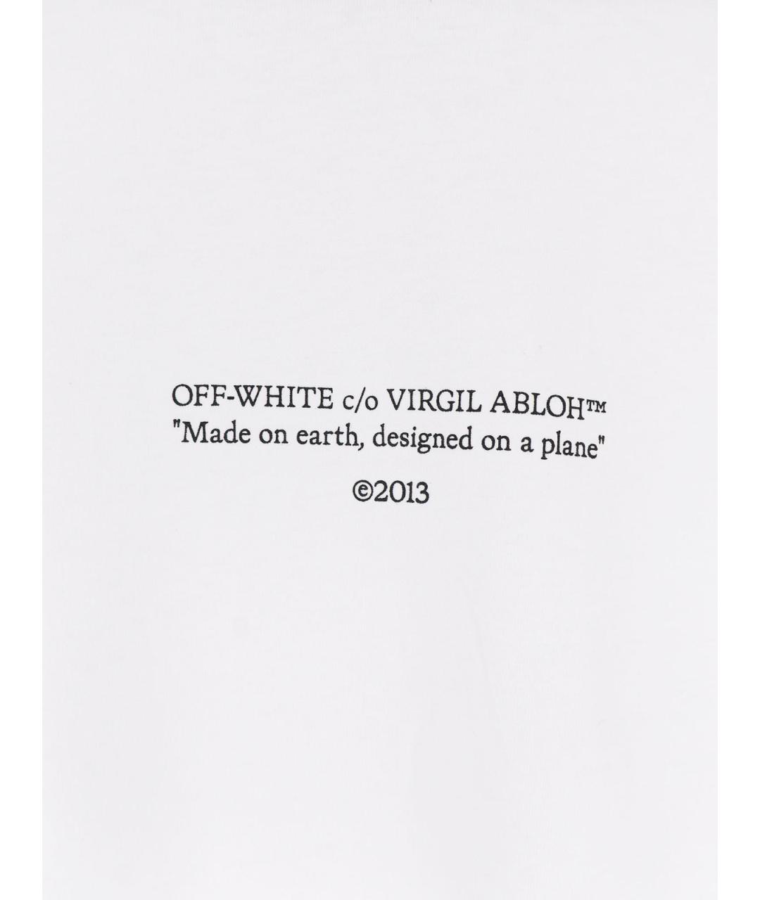 OFF-WHITE Белая хлопковая футболка, фото 3