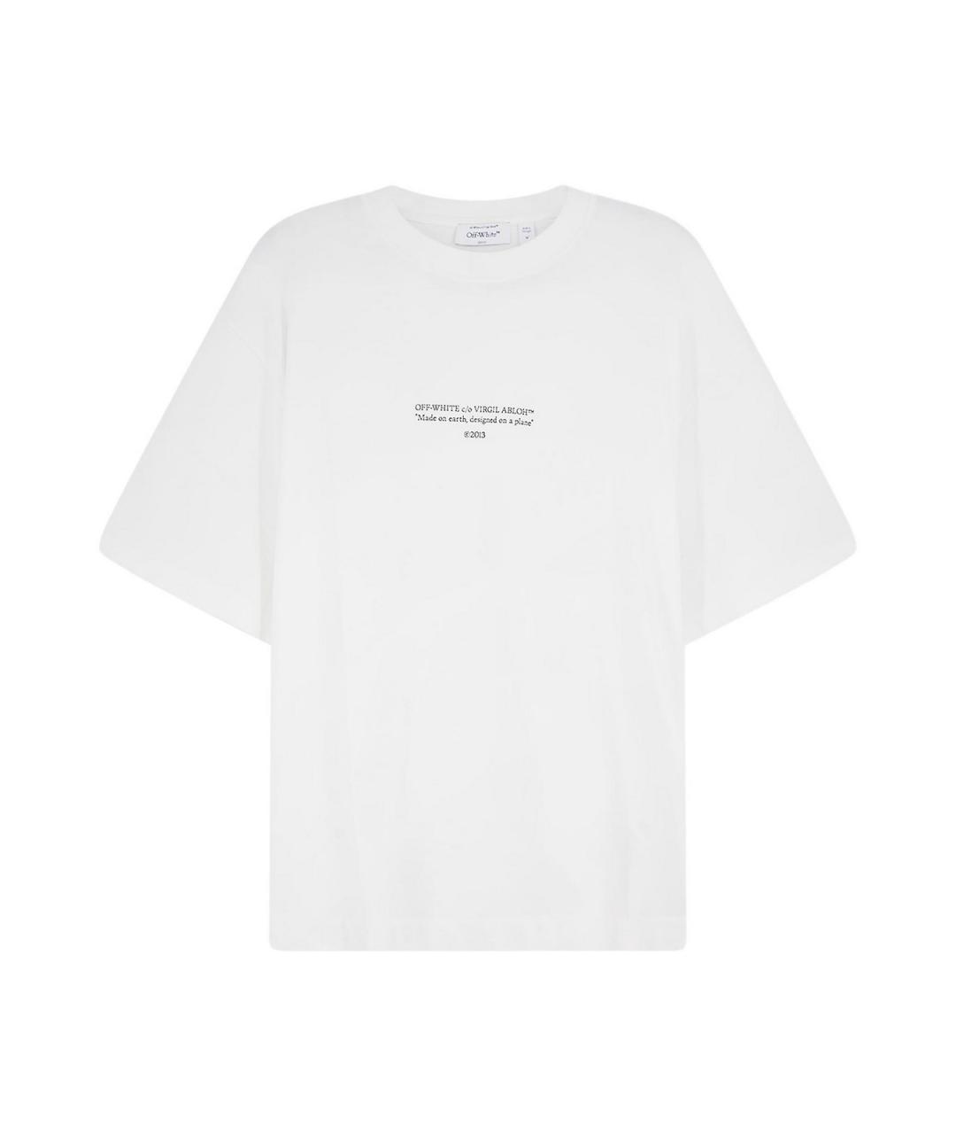 OFF-WHITE Белая хлопковая футболка, фото 1