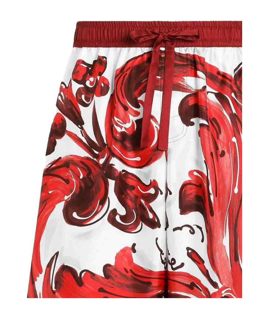 DOLCE&GABBANA Красные шелковые шорты, фото 2