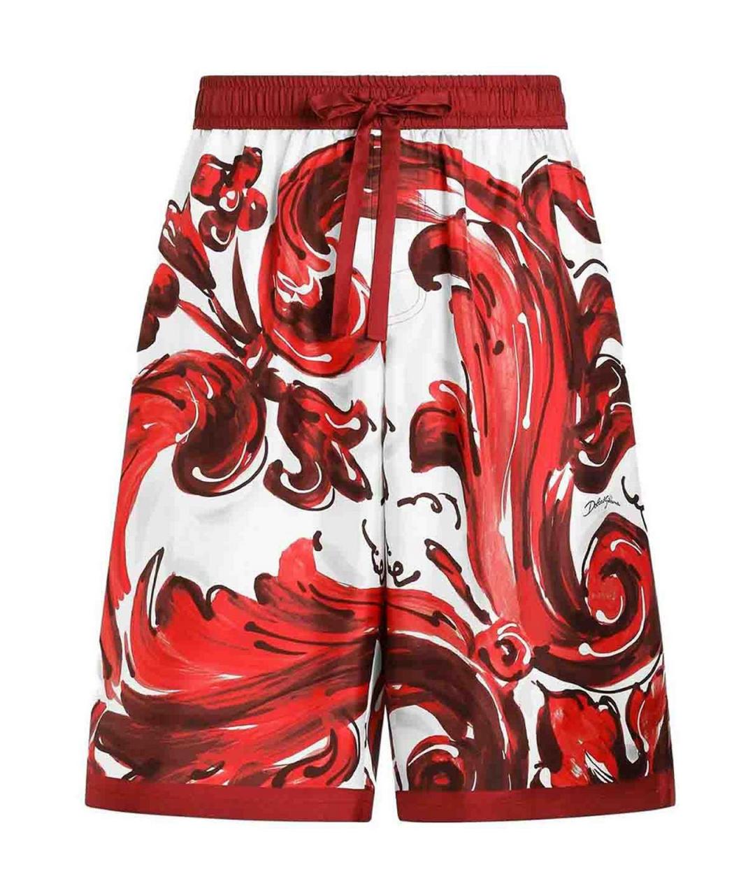 DOLCE&GABBANA Красные шелковые шорты, фото 1