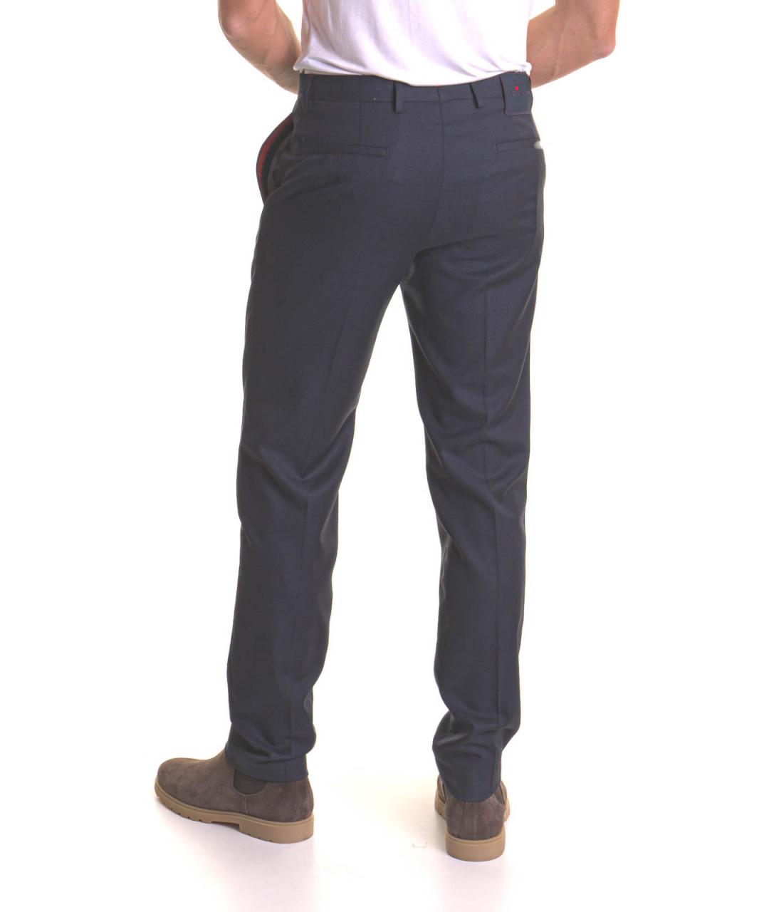 KITON Синие шерстяные повседневные брюки, фото 4