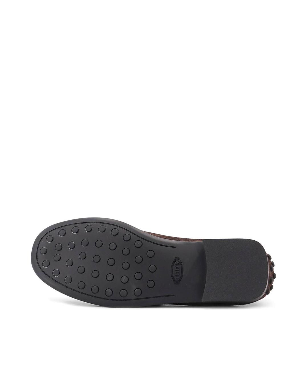 TOD'S Коричневые замшевые лоферы, фото 4