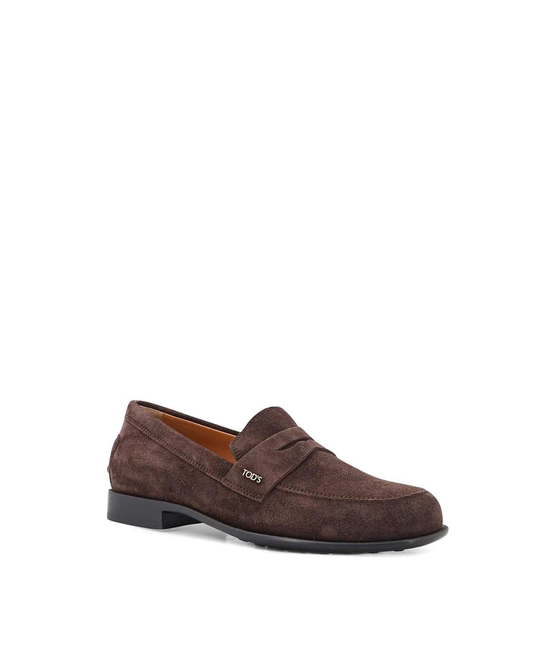 TOD'S Коричневые замшевые лоферы, фото 2