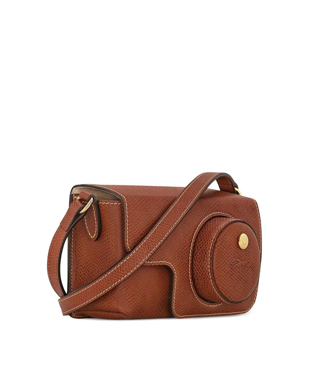 LONGCHAMP Коричневая кожаная сумка через плечо, фото 2