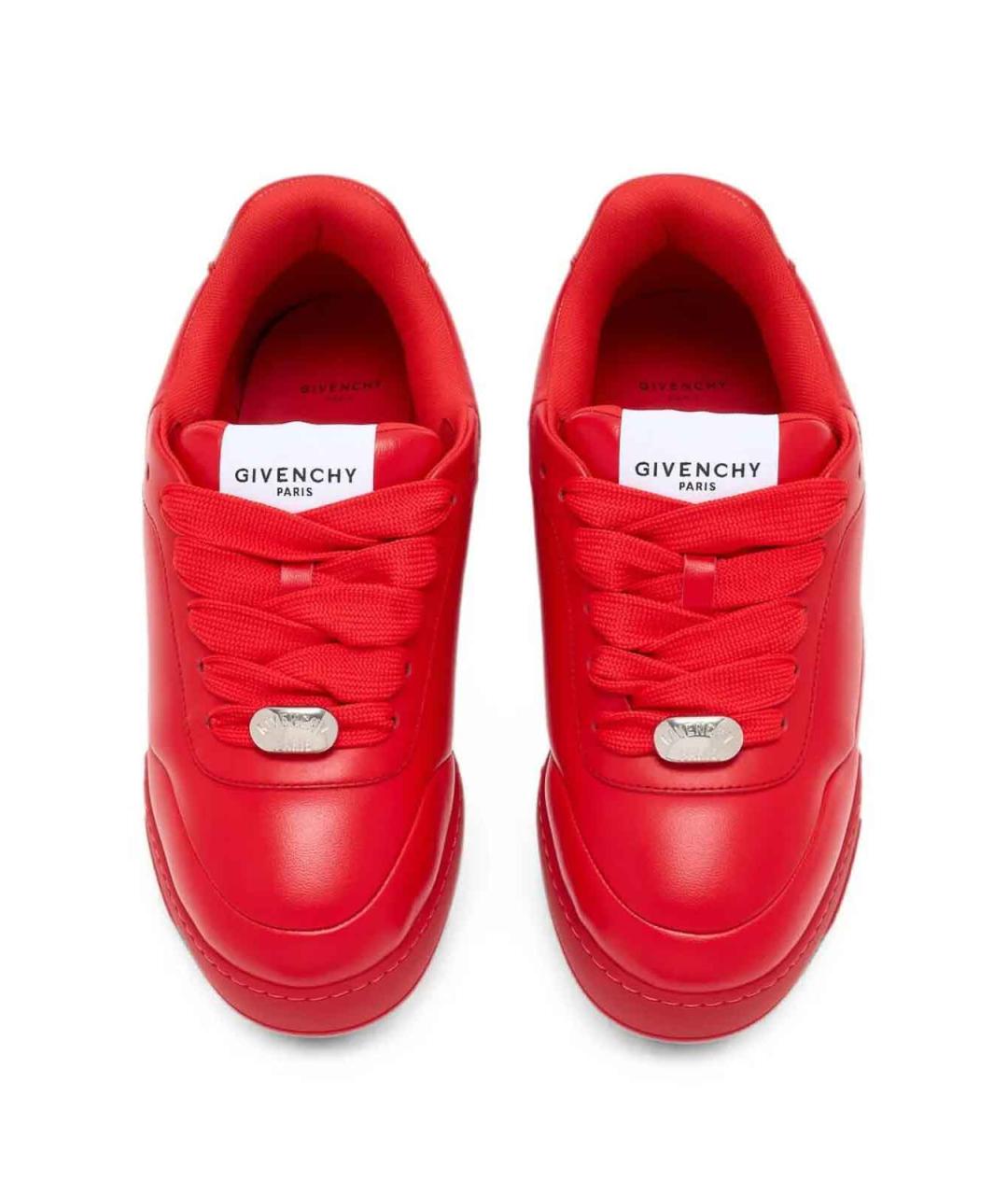 GIVENCHY Красные кожаные низкие кроссовки / кеды, фото 3